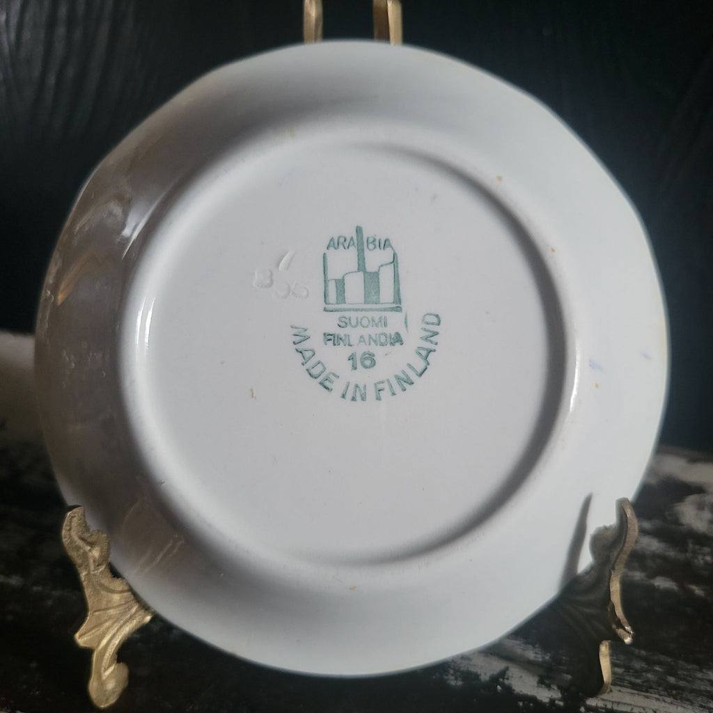 Vtg Landscape Blue By Arabia Of Finland Fruit Dessert Sauce Berry Bowl *Read