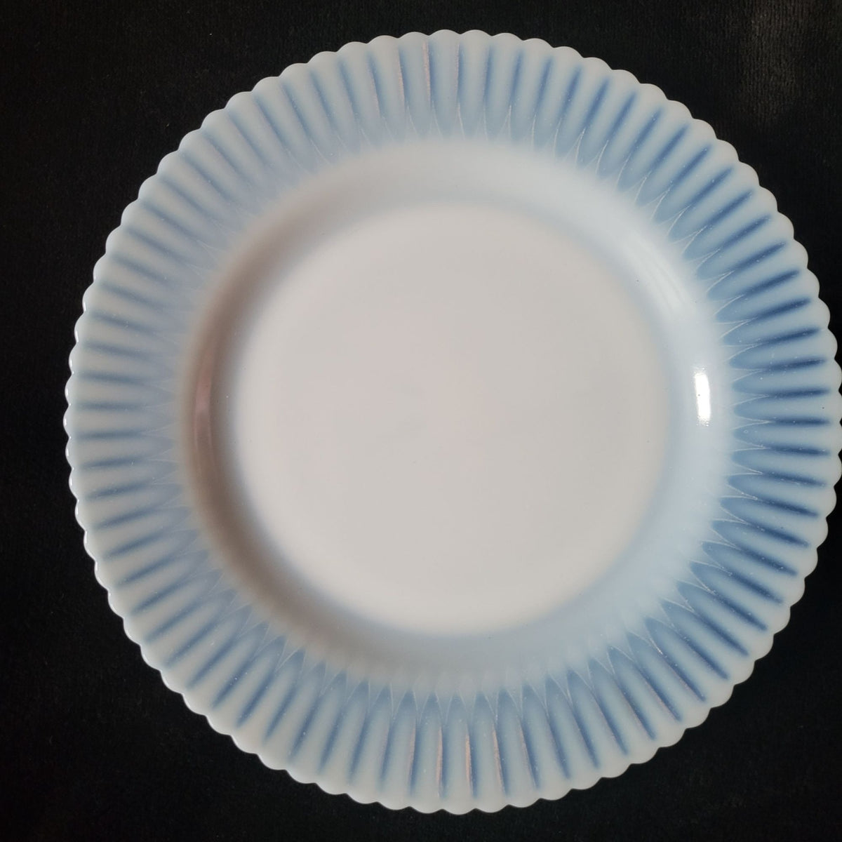 Antique MacBeth-Evans Petalware Monax Opalescent Depression Glass Dinner Plate