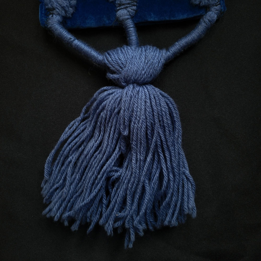 Vintage Chinoiserie Needlepoint Bell Pull Wall Hanging Asian Scene