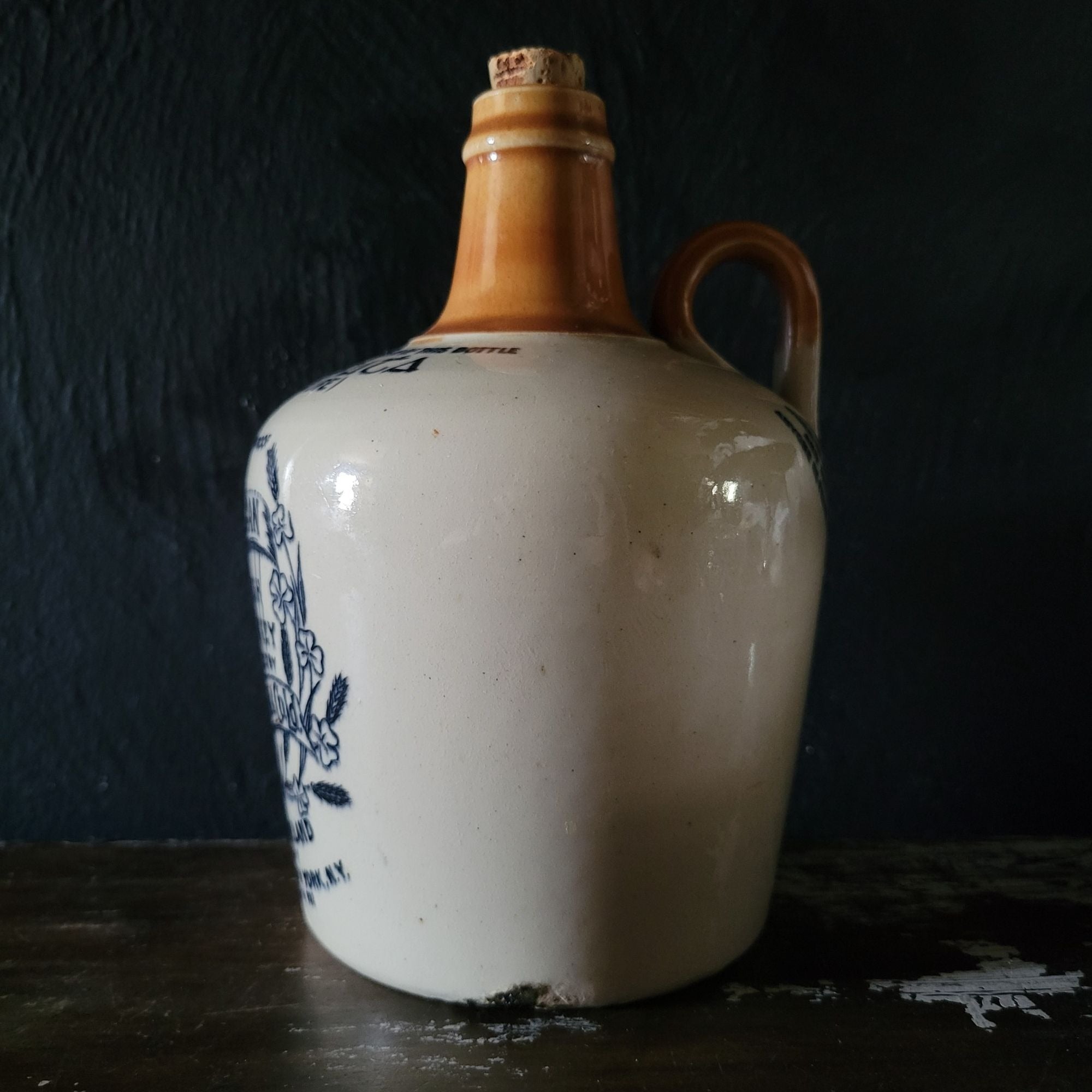 Locke's KILBEGGAN Whiskey Stoneware Jug for US Export Cella Brothers NY EMPTY