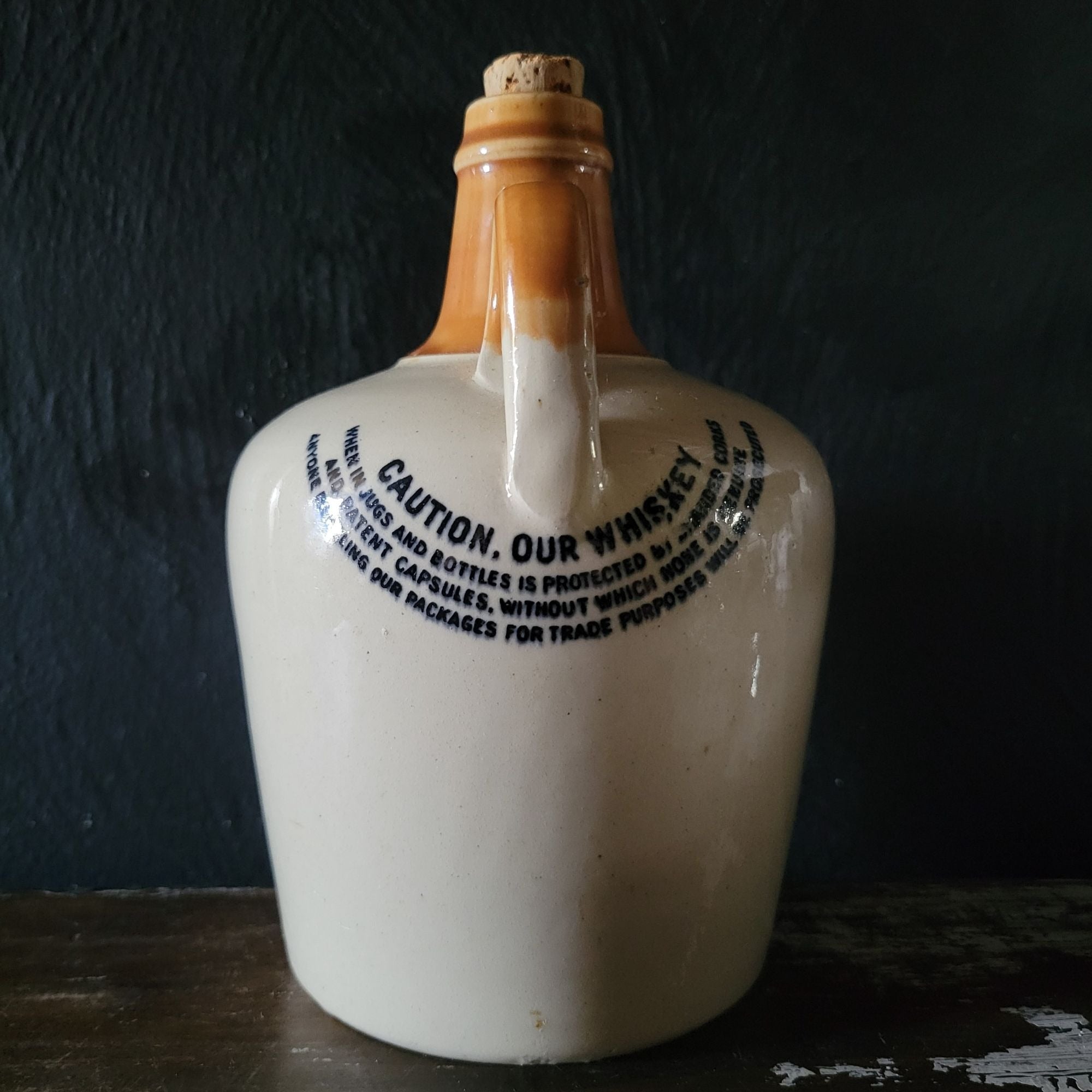 Locke's KILBEGGAN Whiskey Stoneware Jug for US Export Cella Brothers NY EMPTY