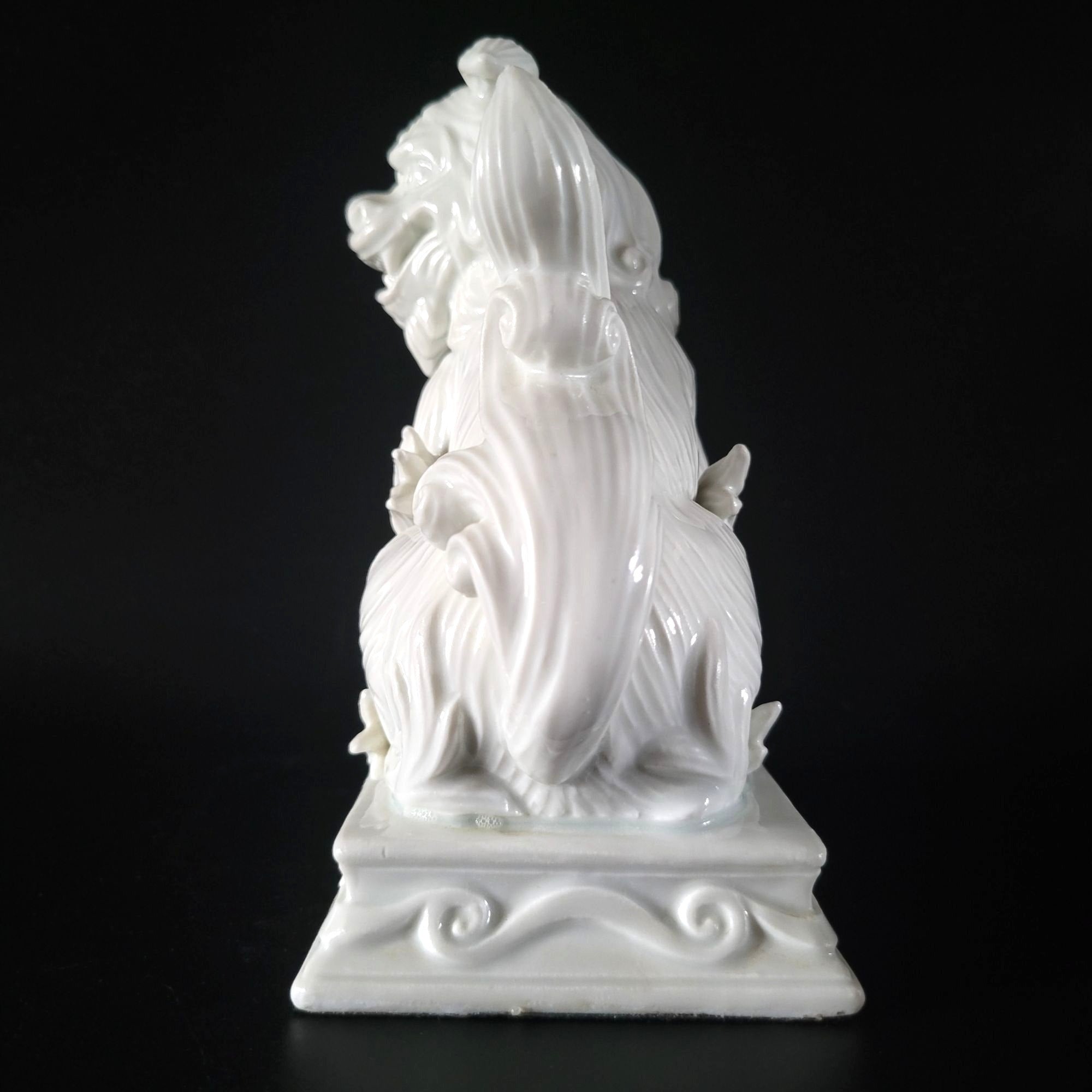 Vtg Fitz & Floyd White Foo Dog Blanc de Chine Statue Figure Chinoiserie Bookend