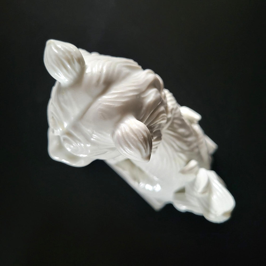 Vtg Fitz & Floyd White Foo Dog Blanc de Chine Statue Figure Chinoiserie Bookend