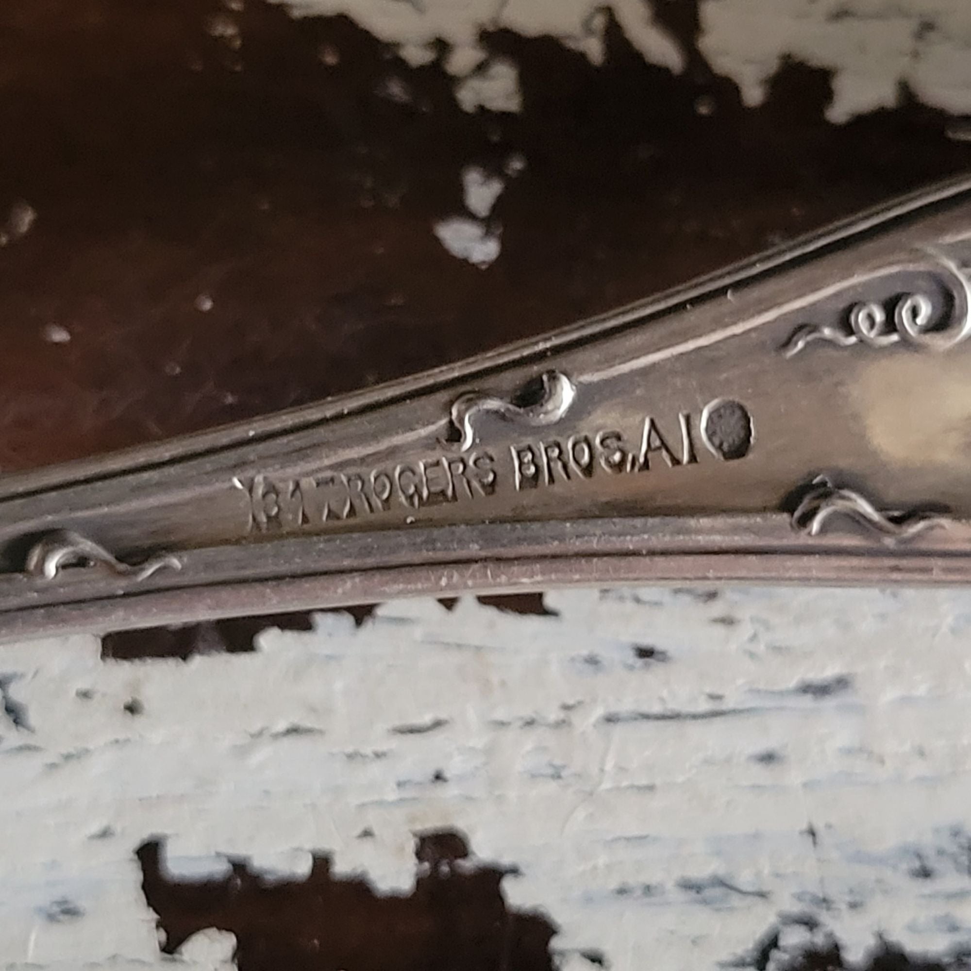 Antique Rogers Bro A1 1847 Silverplate Pierced Pastry/Cake Serving Fork 7.5"