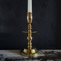 Vtg Baldwin Solid Brass Candlestick w/ Midway Drip Tray 17th-C Heemskerk Design