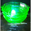 3 Anchor Hocking Princess Pattern Green Depression Glass Octagonal Uranium Bowls
