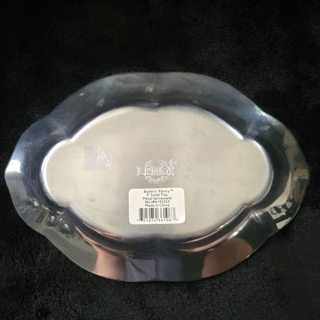 Lenox Butlers Pantry 9.125" Oval Metal Serveware Small Tray