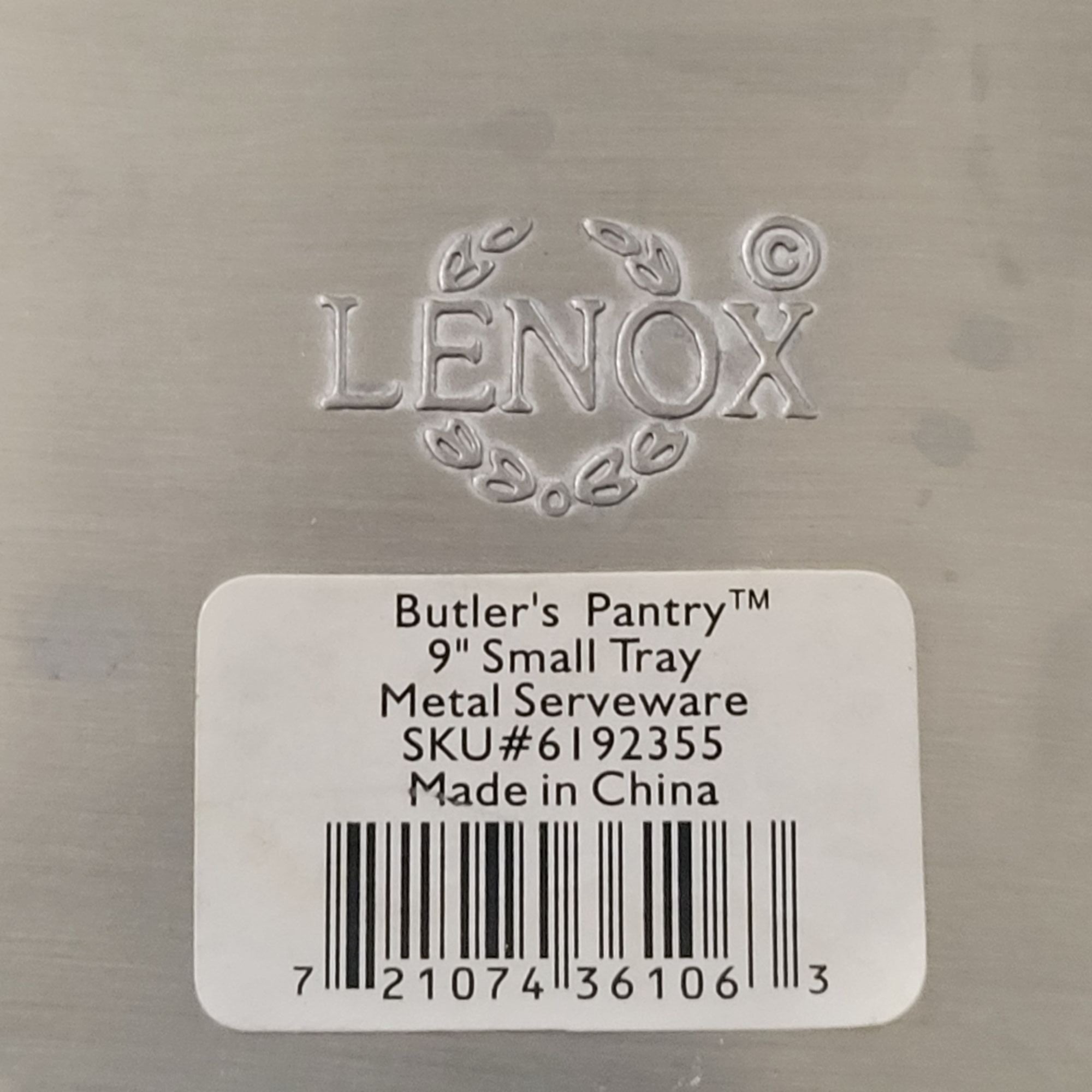 Lenox Butlers Pantry 9.125" Oval Metal Serveware Small Tray