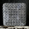 Vintage L.G. Wright Glass 7" Clear Square Glass Salad Plate Daisy And Button