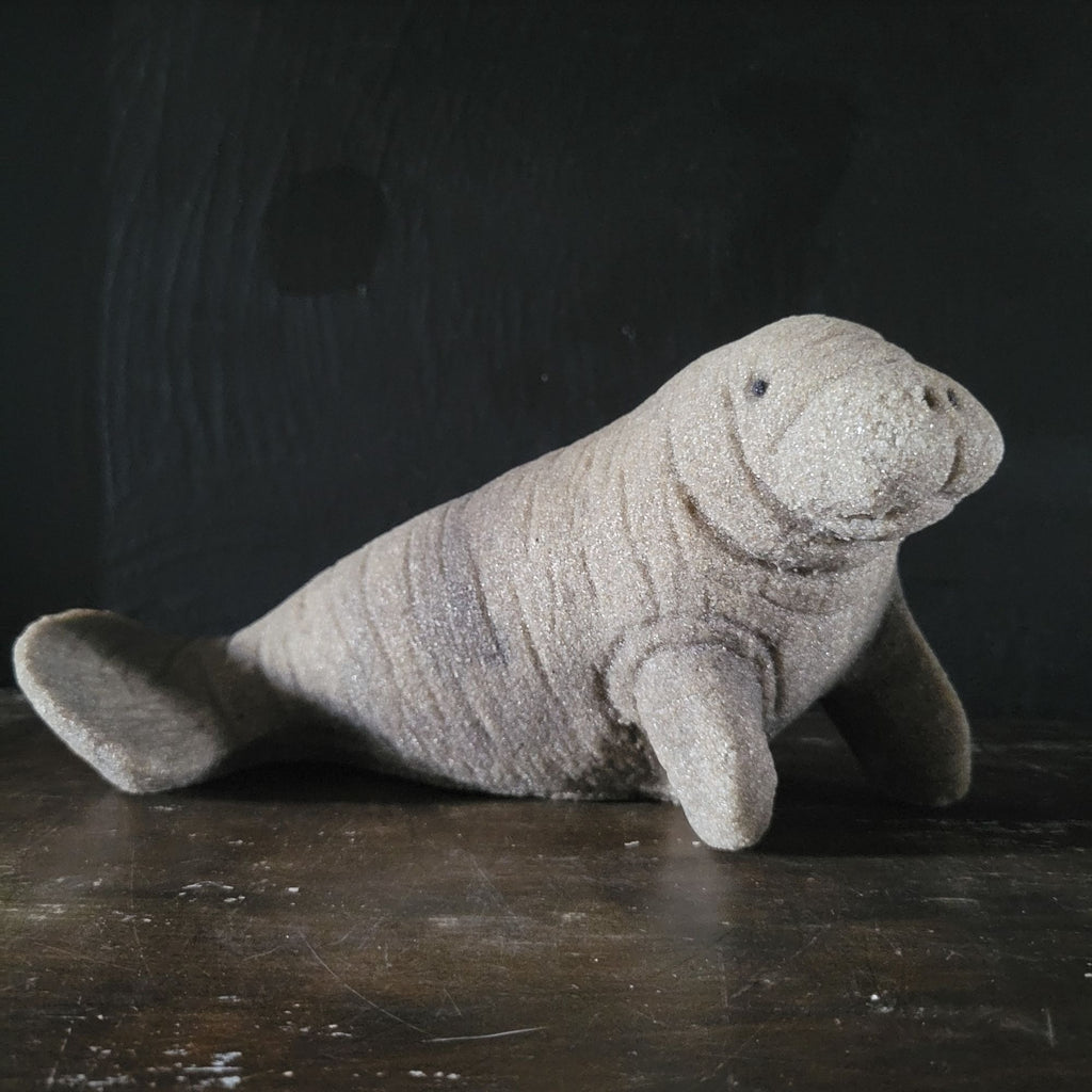 Vtg Sandstone Creations Manatee Figurine Florida Souvenir Sea Cow Coastal Decor