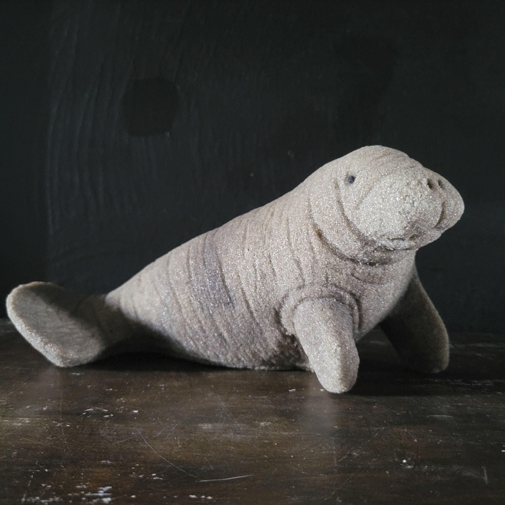 Vtg Sandstone Creations Manatee Figurine Florida Souvenir Sea Cow Coastal Decor
