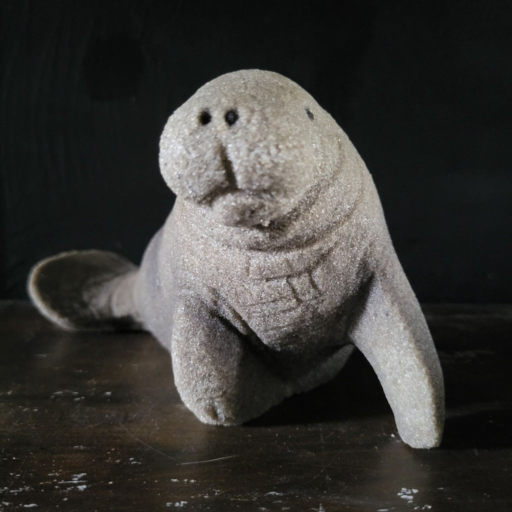 Vtg Sandstone Creations Manatee Figurine Florida Souvenir Sea Cow Coastal Decor