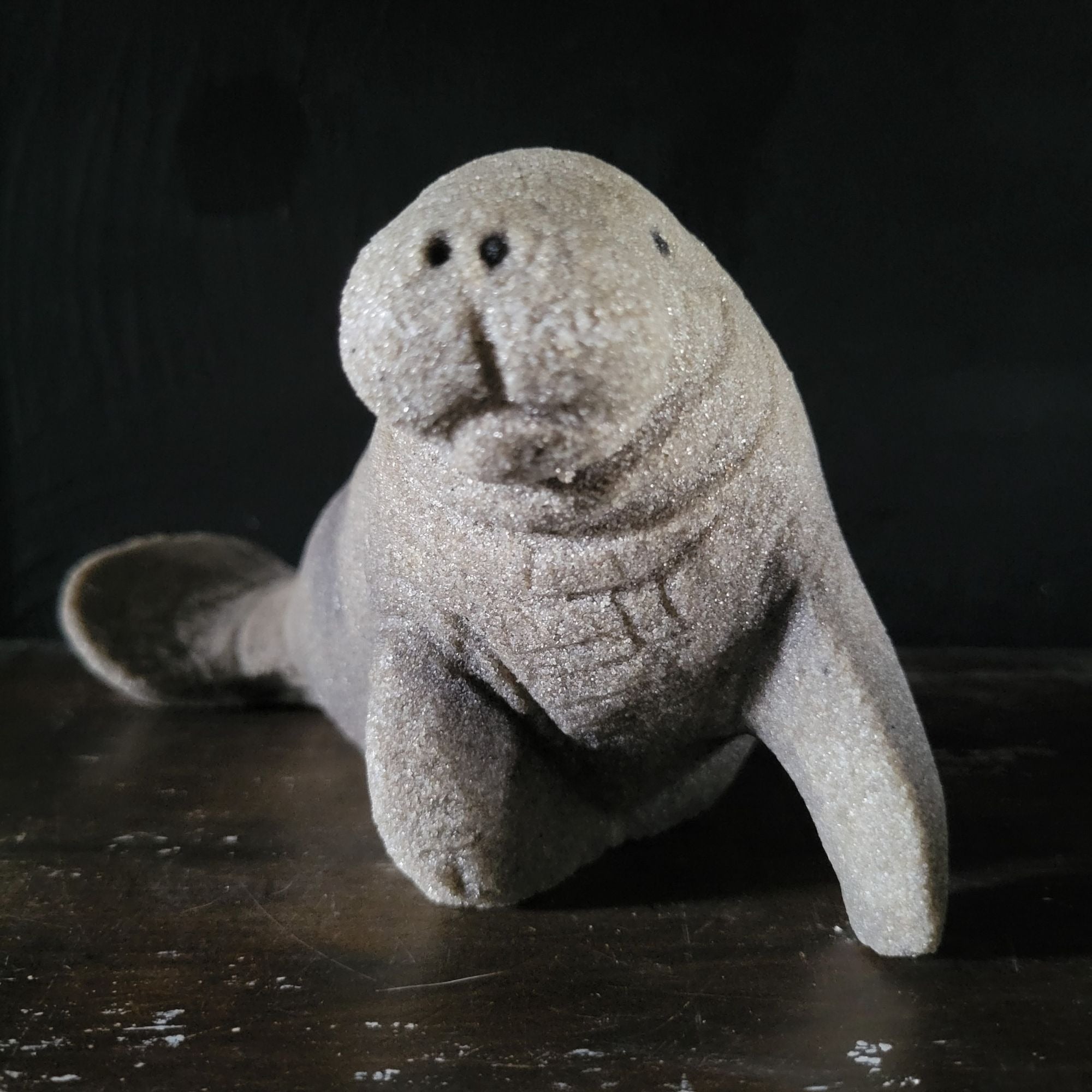 Vtg Sandstone Creations Manatee Figurine Florida Souvenir Sea Cow Coastal Decor