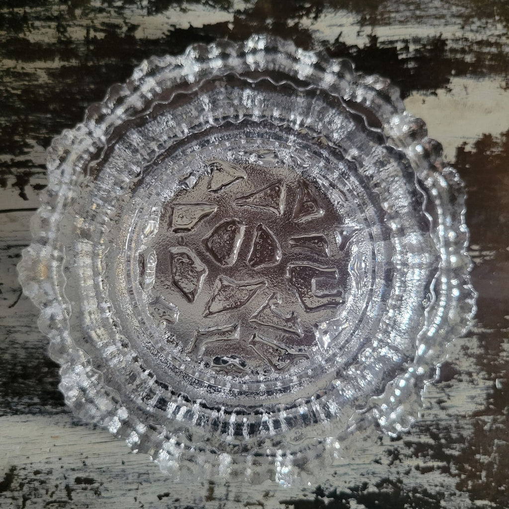 Large Scandinavian Icicle Glass Bowl Possibly Iittala Stellaria Tapio Wirkkala