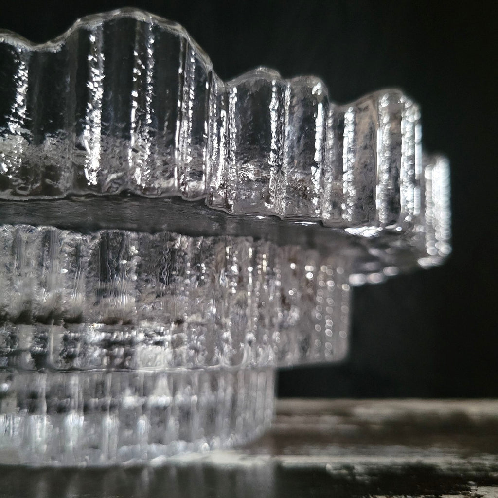Large Scandinavian Icicle Glass Bowl Possibly Iittala Stellaria Tapio Wirkkala
