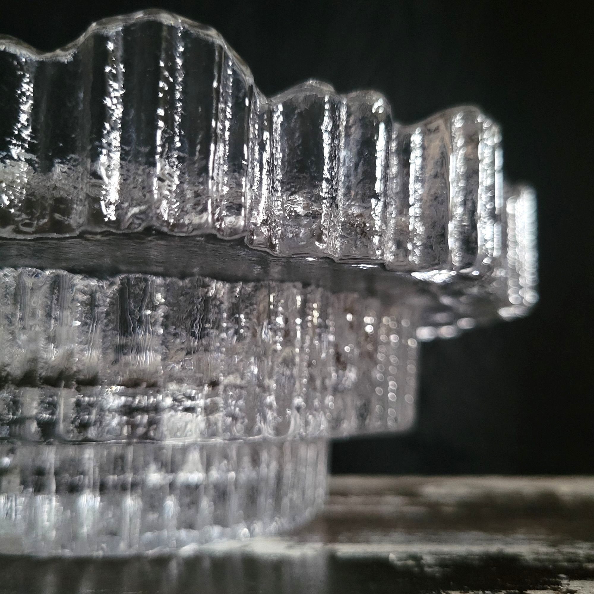 Large Scandinavian Icicle Glass Bowl Possibly Iittala Stellaria Tapio Wirkkala