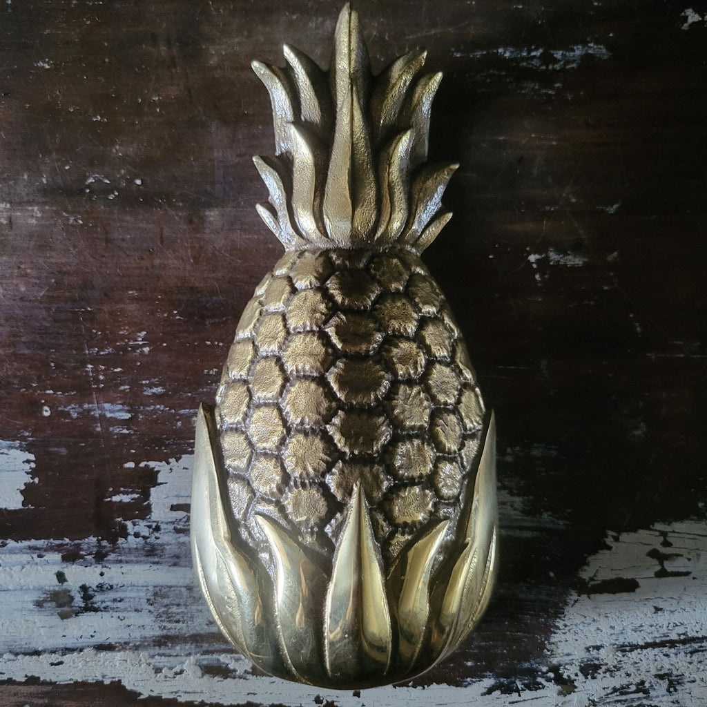 Large Vintage Heavy Brass Pineapple Door Knocker by Michael Healy 8.375"
