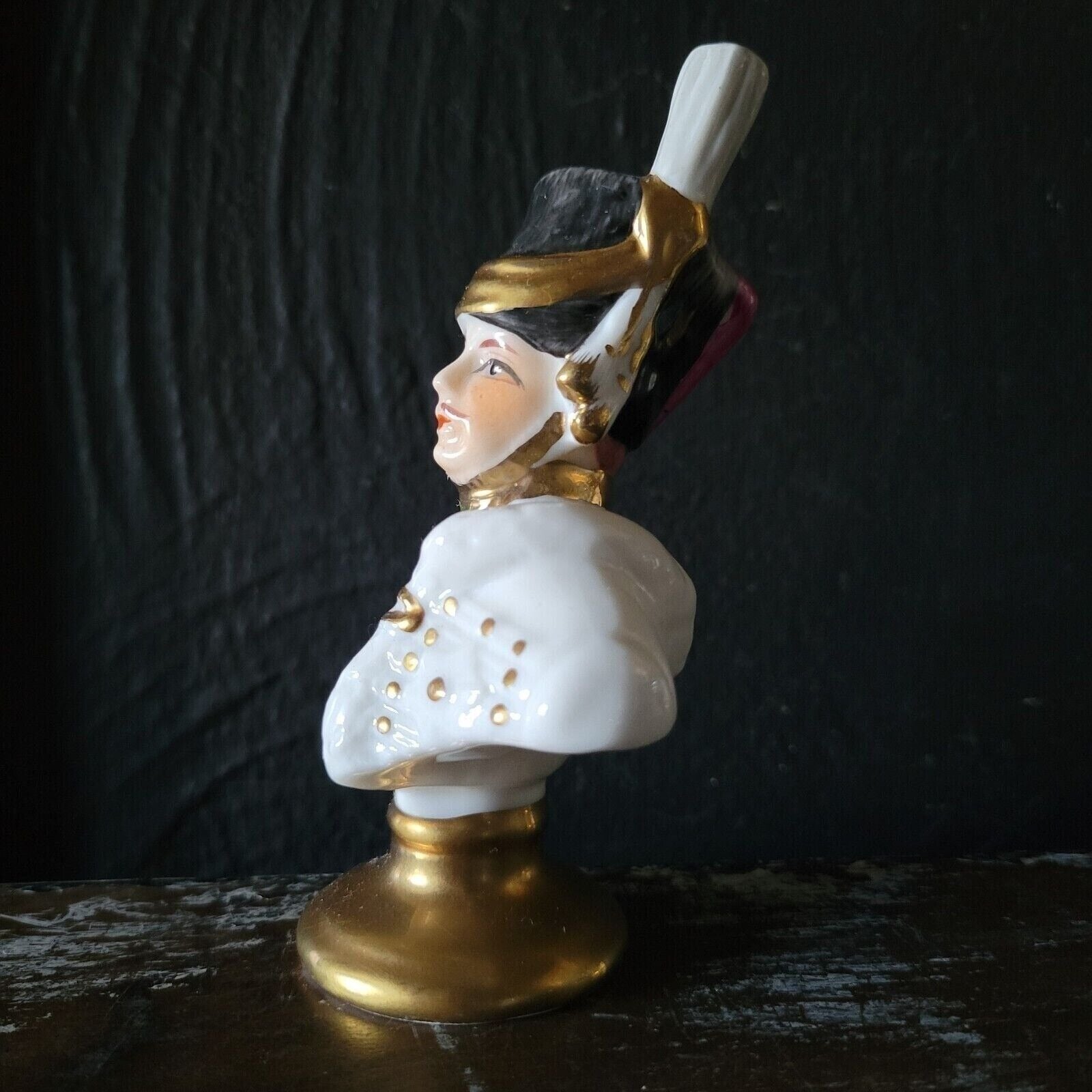 Vintage Limoges Hussar French Army Napoleonic Bust Small, Military Bust