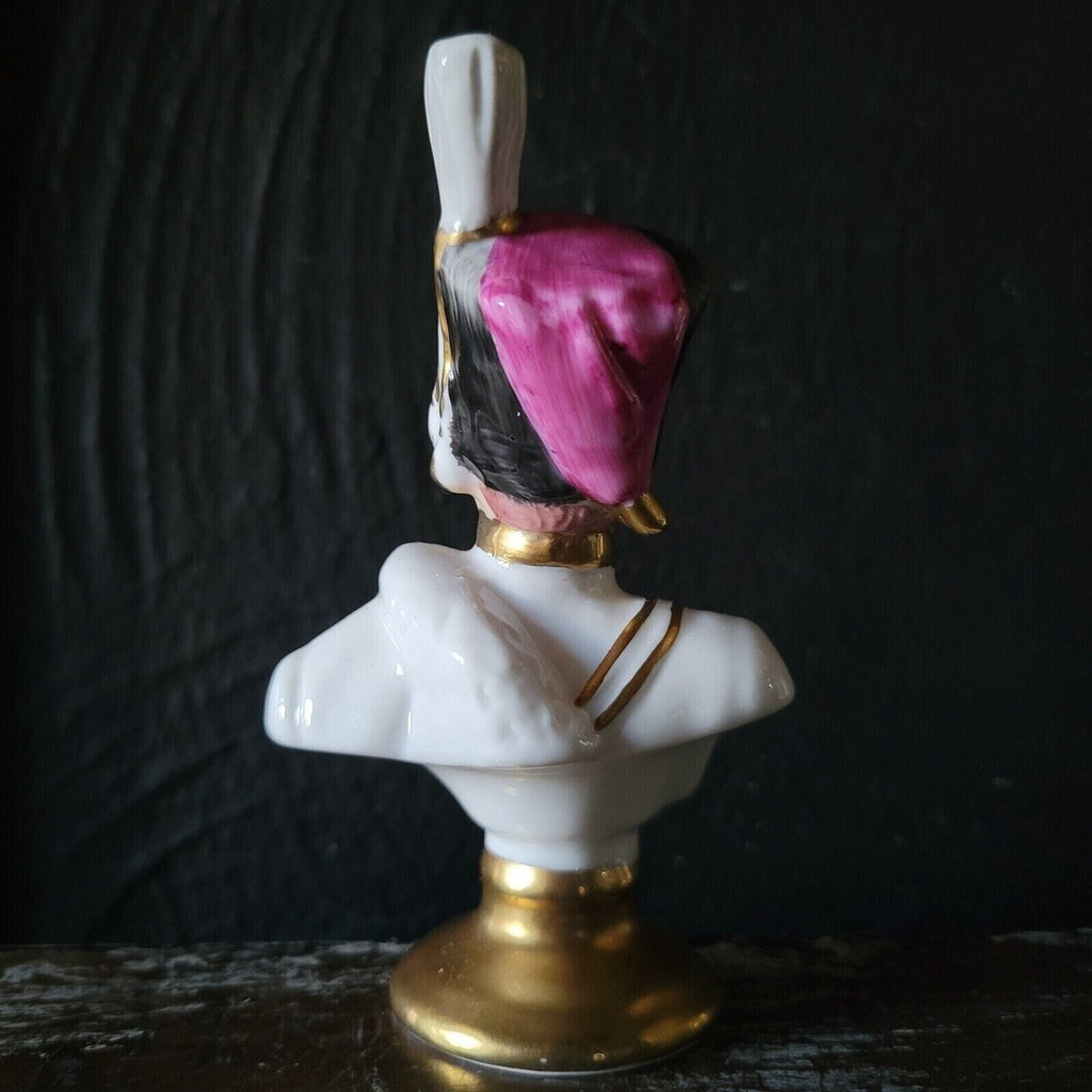 Vintage Limoges Hussar French Army Napoleonic Bust Small, Military Bust