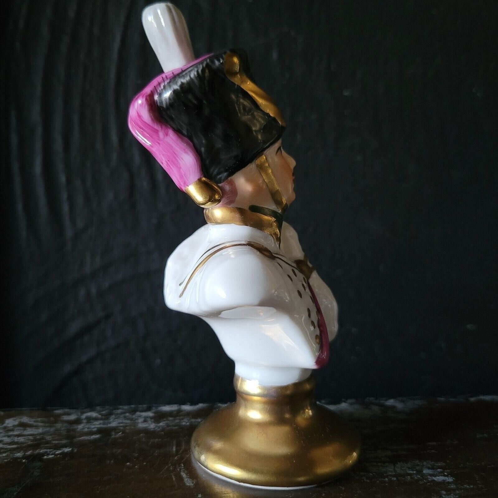 Vintage Limoges Hussar French Army Napoleonic Bust Small, Military Bust