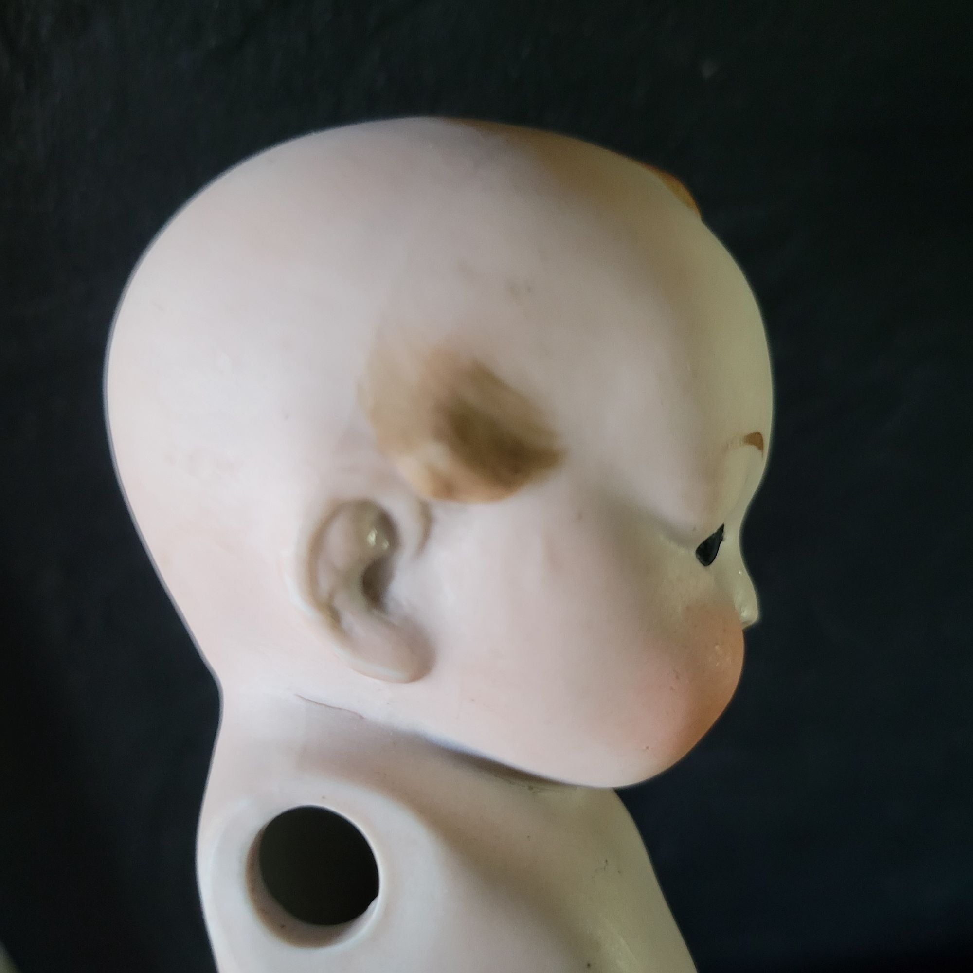 Antique German Bisque "Wide Awake" Doll w/ Side Glance Eyes & Jointed Arms 8"