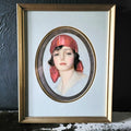 Vtg Framed "A Romany Lass" Print by Z. P. Nickolaki c 1900s, Female Portrait Art