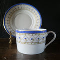 Haviland Limoges Val De Loire Blue Band Cornflower Pattern Flat Cup & Saucer Set
