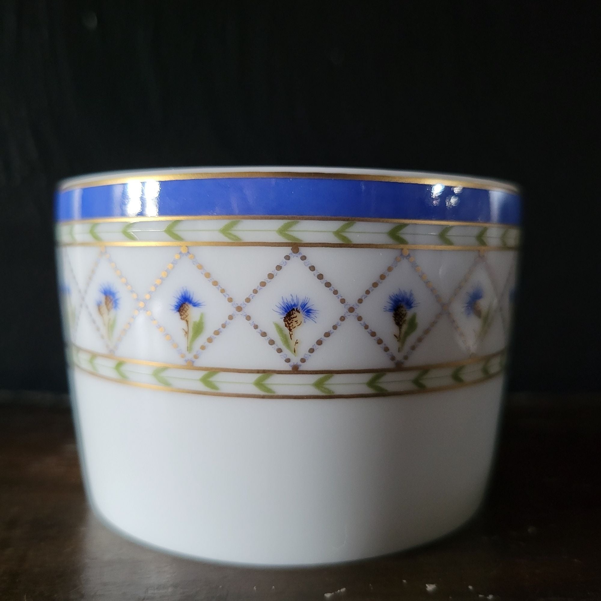Haviland Limoges Val De Loire Blue Band Cornflower Pattern Flat Cup & Saucer Set