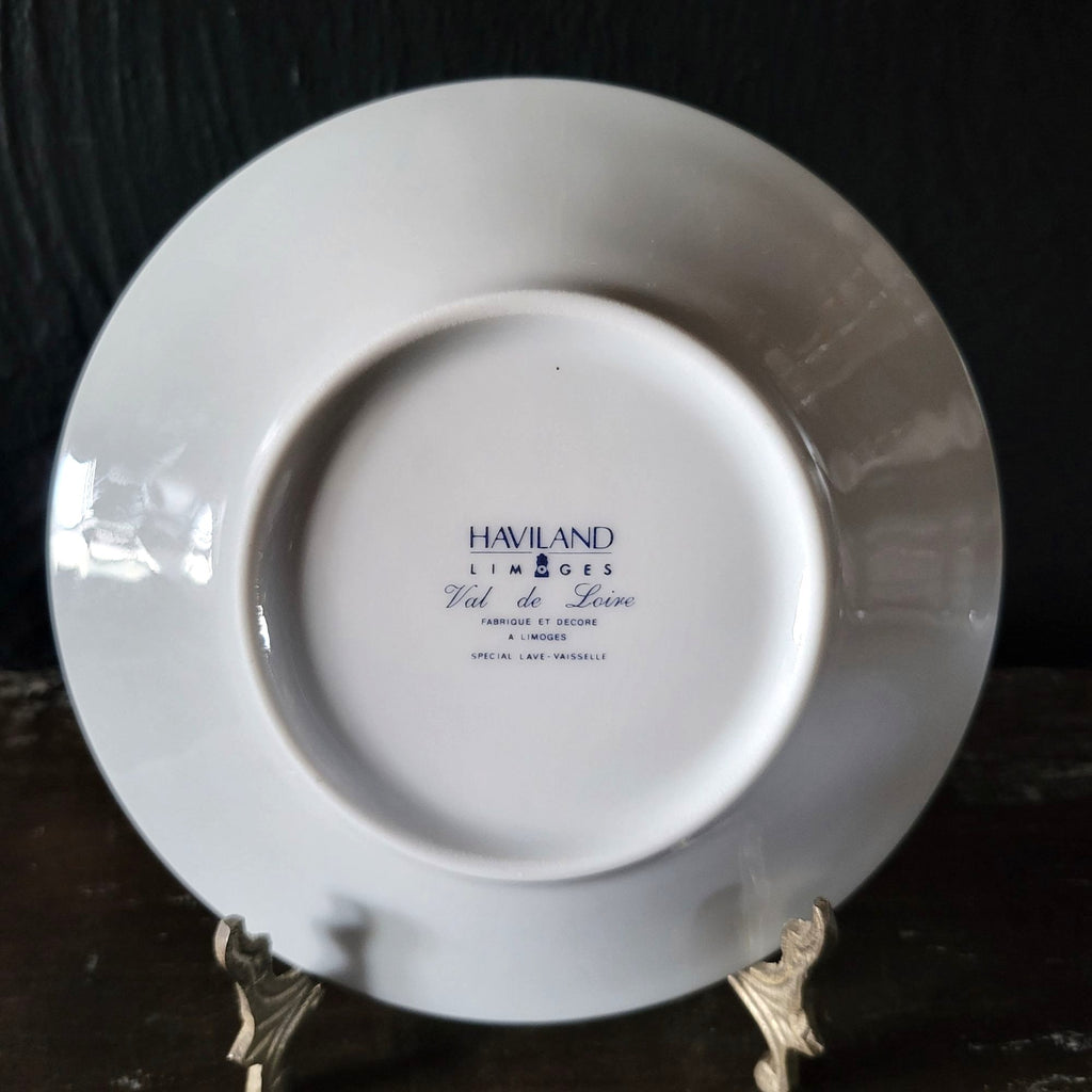 Haviland Limoges Val De Loire Blue Band Cornflower Pattern Flat Cup & Saucer Set