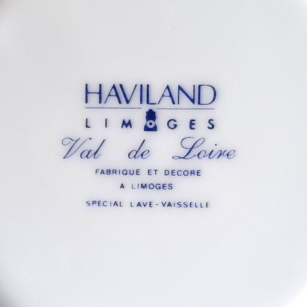 Haviland Limoges Val De Loire Blue Band Cornflower Pattern Flat Cup & Saucer Set