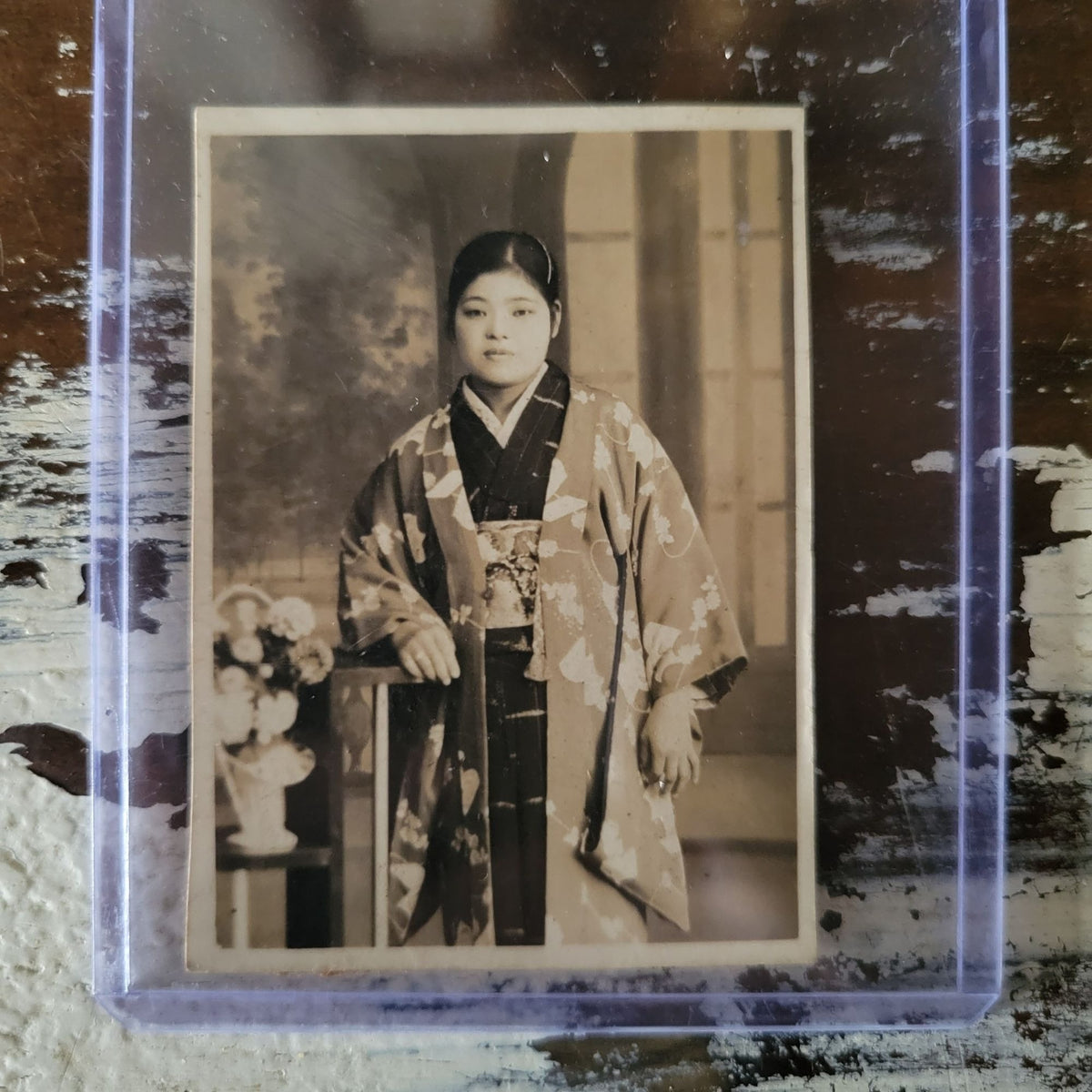 Antique Black-And-White Pre-WWII Japanese Women In Kimonos Photograph Set