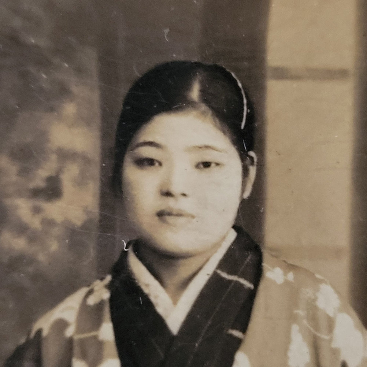 Antique Black-And-White Pre-WWII Japanese Women In Kimonos Photograph Set