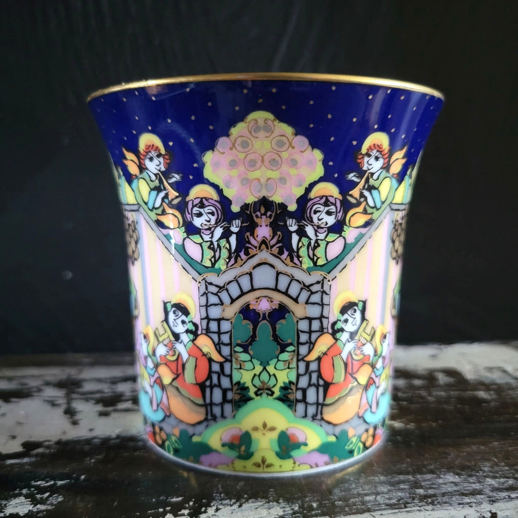 Bjorn Wiinblad Rosenthal Studio Line Christmas Cup & Saucer O du fröhliche 1999