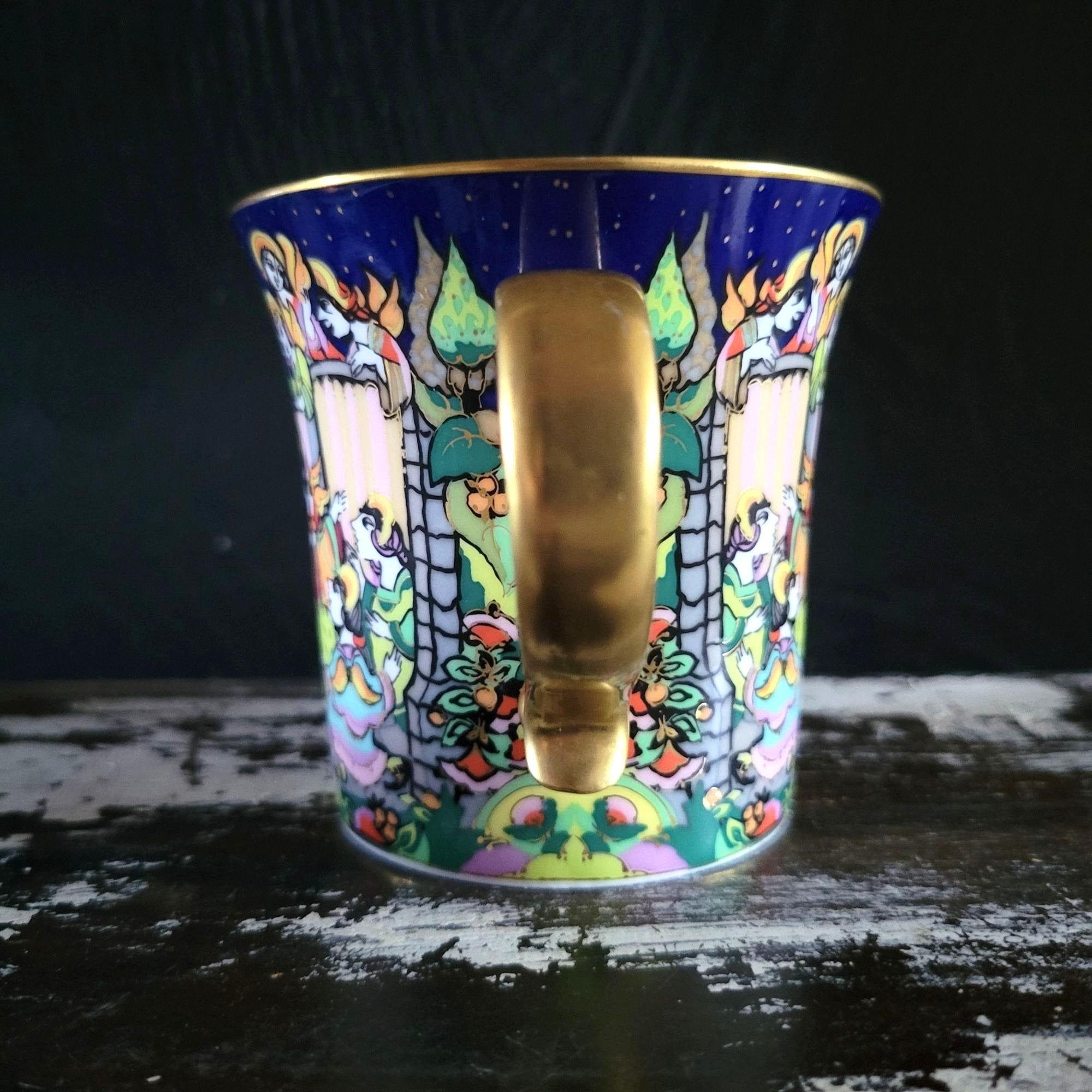 Bjorn Wiinblad Rosenthal Studio Line Christmas Cup & Saucer O du fröhliche 1999