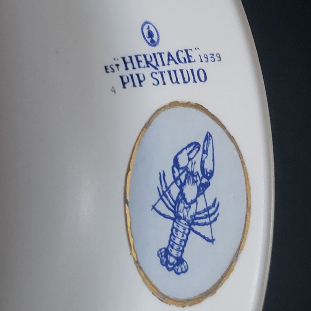 Large Pip Studio Heritage Blue and White Bowl Female Portrait Center