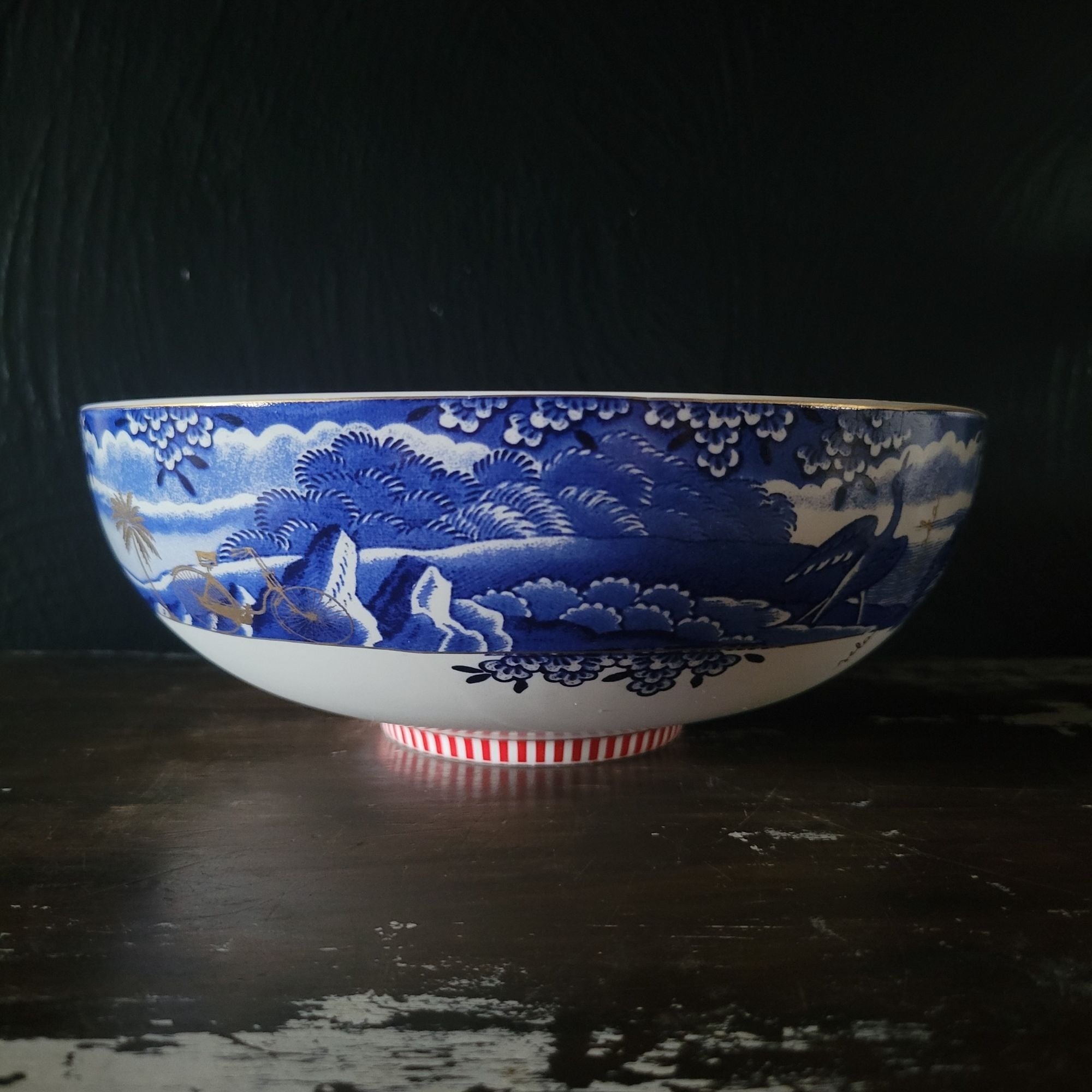 Large Pip Studio Heritage Blue and White Bowl Female Portrait Center