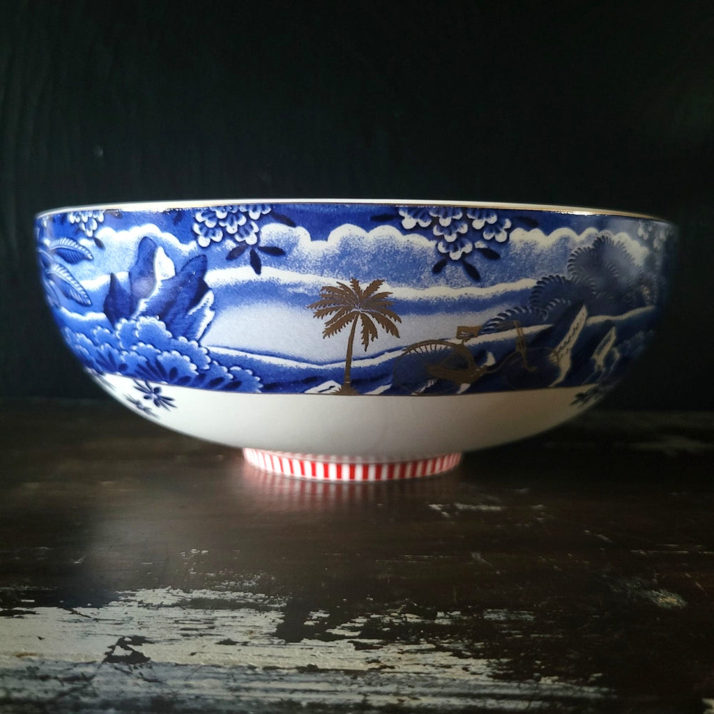 Large Pip Studio Heritage Blue and White Bowl Female Portrait Center