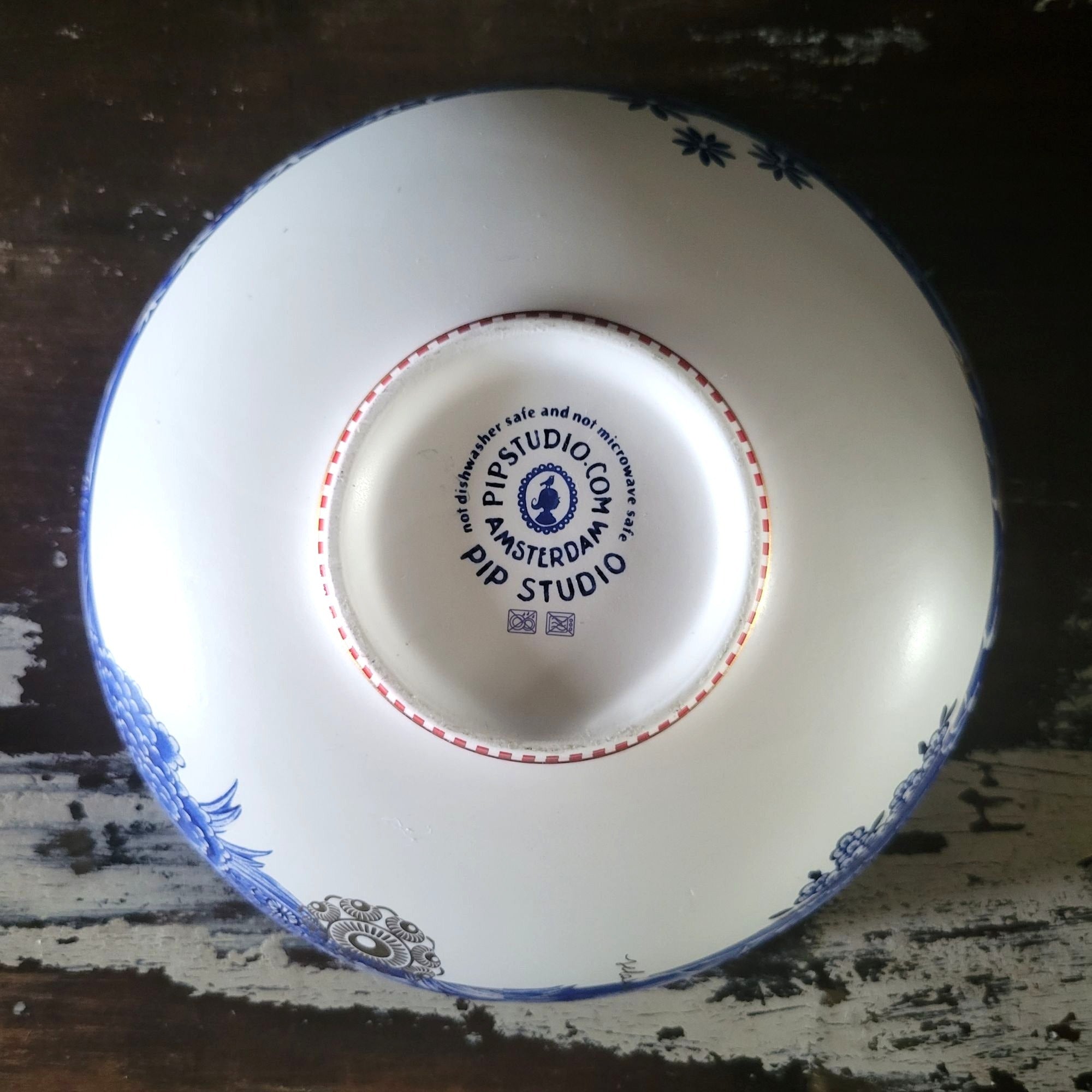 Large Pip Studio Heritage Blue and White Bowl Female Portrait Center