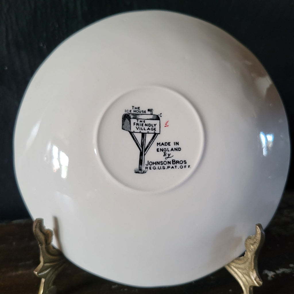 Vintage Johnson Brothers The Friendly Village Saucer "The Ice House" Scene