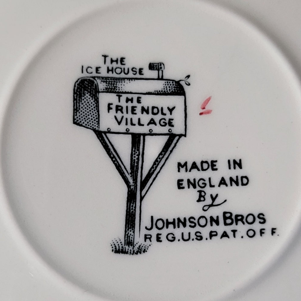 Vintage Johnson Brothers The Friendly Village Saucer "The Ice House" Scene