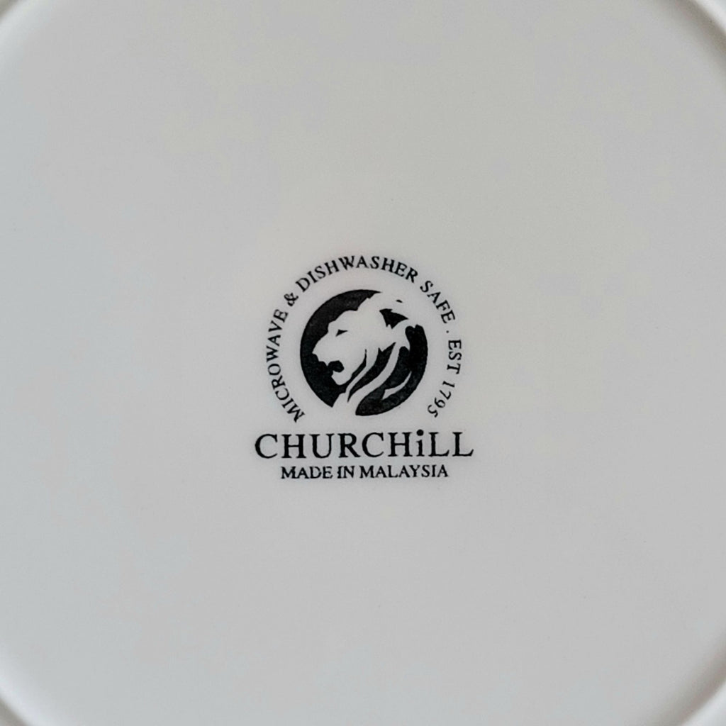 Queens Churchill Pink & White "Toile De Jouy" Dinner Plate Floral Bird Butterfly