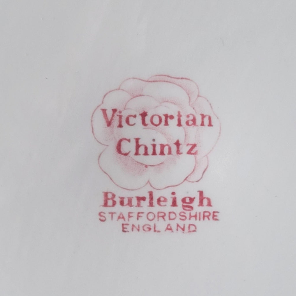 Vintage Burleigh Victorian Chintz Pink Transferware Bread & Butter Plate 6.75"