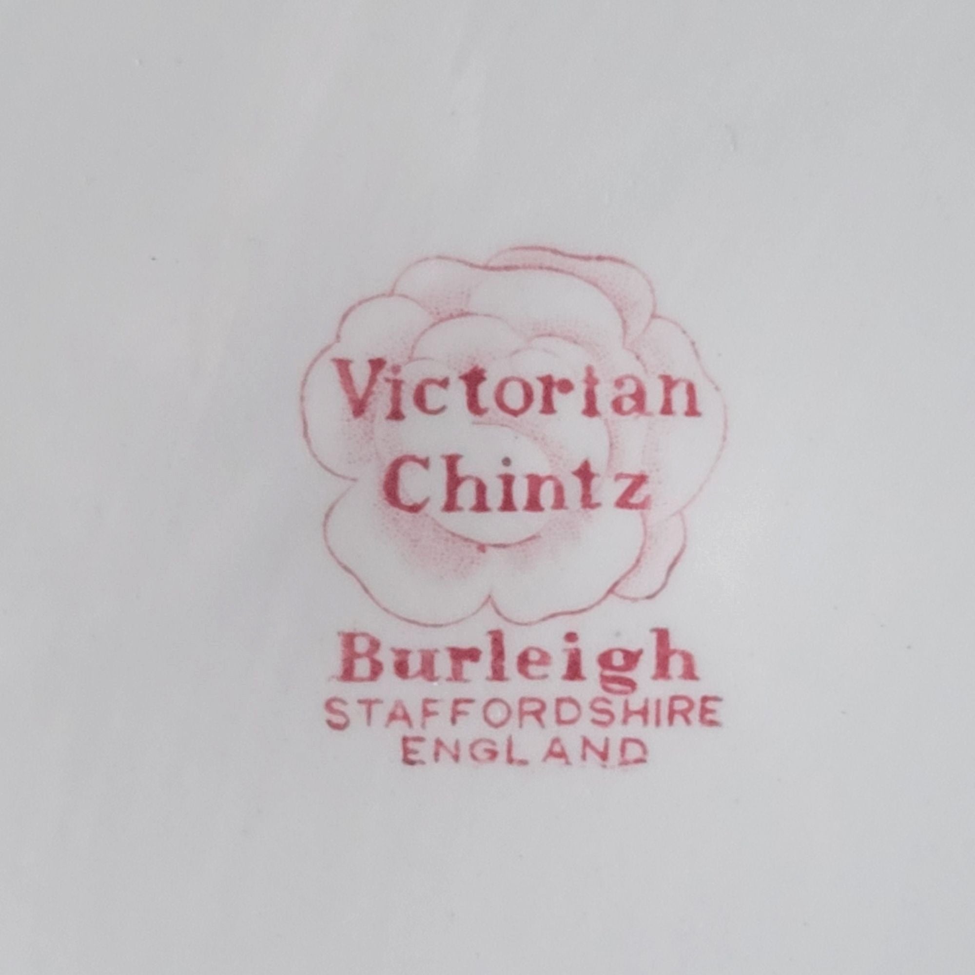 Vintage Burleigh Victorian Chintz Pink Transferware Bread & Butter Plate 6.75"