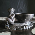 Victorian Salt Cellar Cherub Figurine Ornate Base Antique Tableware