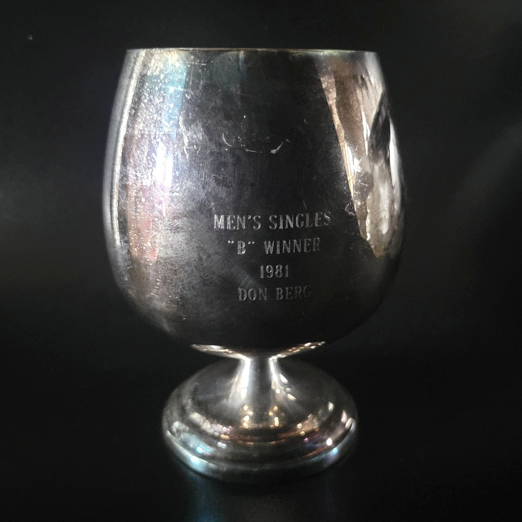 Vintage Silverplate Trophy Cup Snifter Men's Singles "B" Winner 1981 Don Berg
