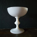 Vintage Vallerysthal French White Opaline Champagne Coupe Glass Elegant Stemware