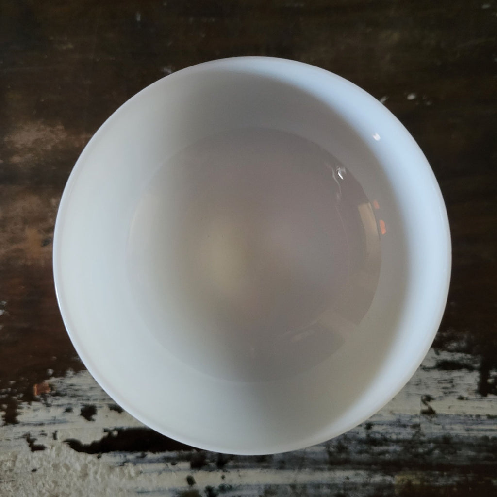 Vintage Vallerysthal French White Opaline Champagne Coupe Glass Elegant Stemware