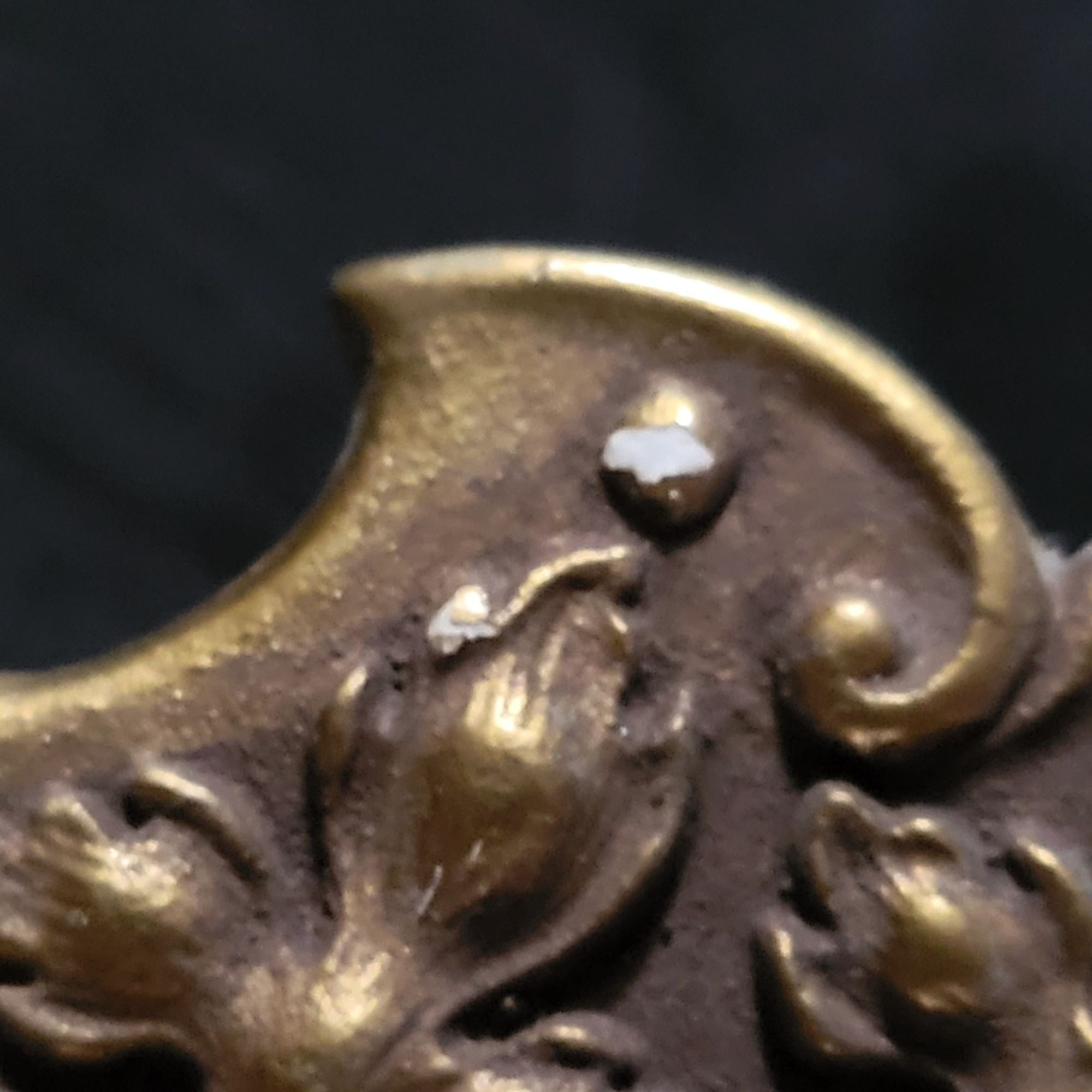 Small Gargoyles Studio Brooklyn NY Gold Fleur-de-lis Accent Mirror Plaster