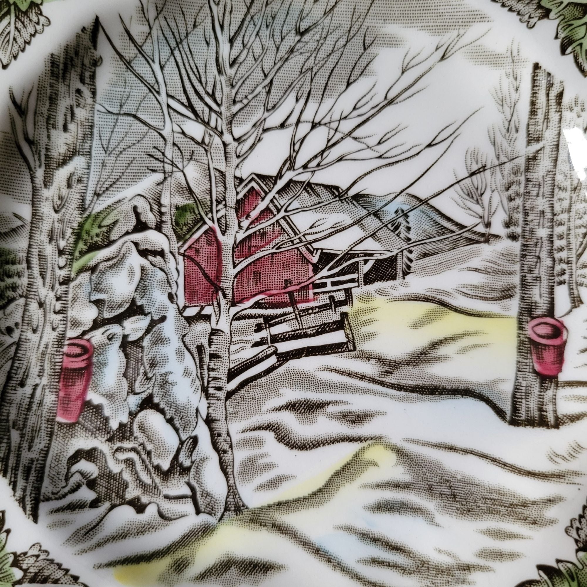 Vintage Johnson Brothers The Friendly Village Bread Plate "Sugar Maples" Scene