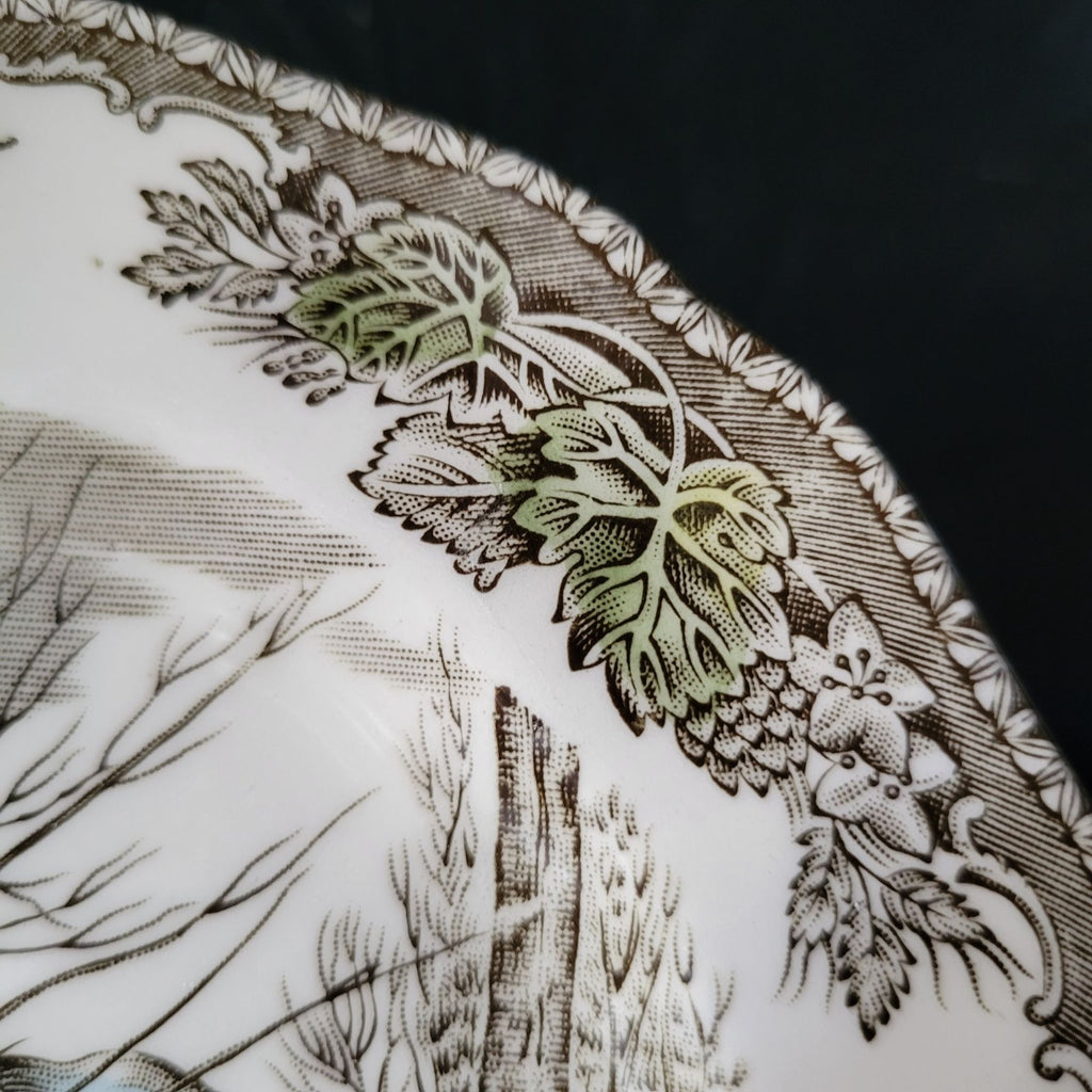 Vintage Johnson Brothers The Friendly Village Bread Plate "Sugar Maples" Scene